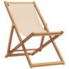 vidaXL Chaise pliante beige en bois massif d'eucalyptus et tissu
