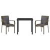 vidaXL Ensemble de salle &agrave; manger pour jardin 3 pcs Gris polyrotin