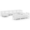 vidaXL Salon de jardin 11 pcs Blanc Bois de pin massif