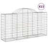 vidaXL Paniers à gabions arqués 15 pcs 200x50x100/120 cm fer galvanisé