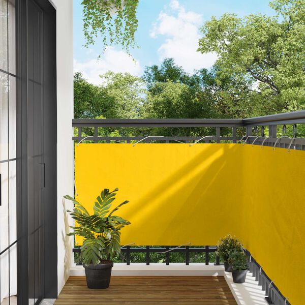 vidaXL &Eacute;cran de balcon Jaune 90 x 200 cm Oxford alu enduit de PU