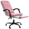 vidaXL Fauteuil inclinable de bureau Rose Velours