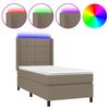 vidaXL Sommier &agrave; lattes de lit matelas et LED Taupe 100x200 cm Tissu