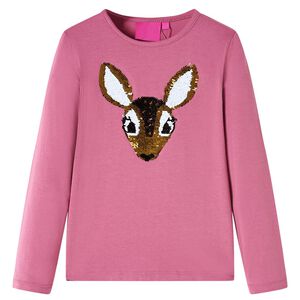 vidaXL T-shirt enfants &agrave; manches longues framboise 92