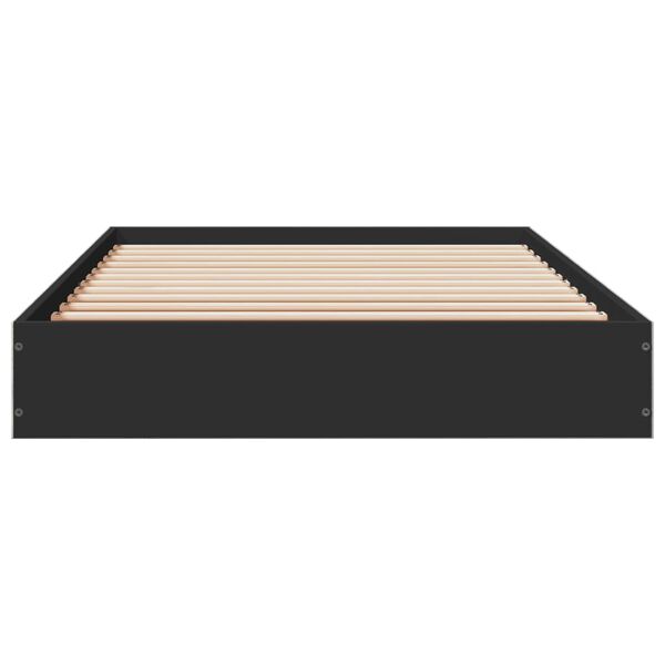 vidaXL Cadre de lit sans matelas noir 75x190 cm bois ing&eacute;nierie