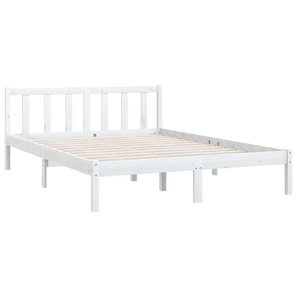 vidaXL Cadre de lit sans matelas blanc bois massif 140x200 cm