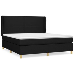vidaXL Sommier &agrave; lattes de lit avec matelas Noir 160x200 cm Tissu
