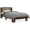 vidaXL Cadre de lit sans matelas ch&ecirc;ne fum&eacute; 90x190 cm