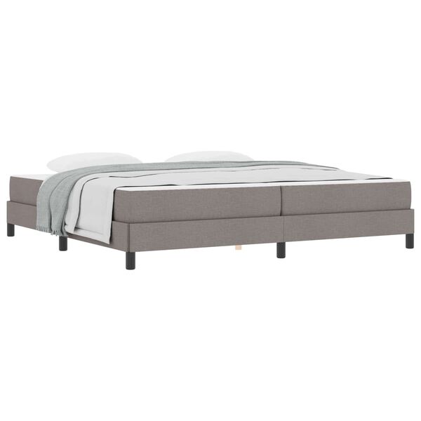 vidaXL Lit &agrave; ressorts avec matelas Taupe 200 x 200 cm tissu