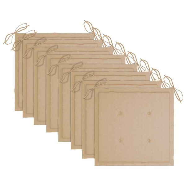 vidaXL Chaises &agrave; manger d'ext&eacute;rieur et coussins lot de 8 Acacia massif