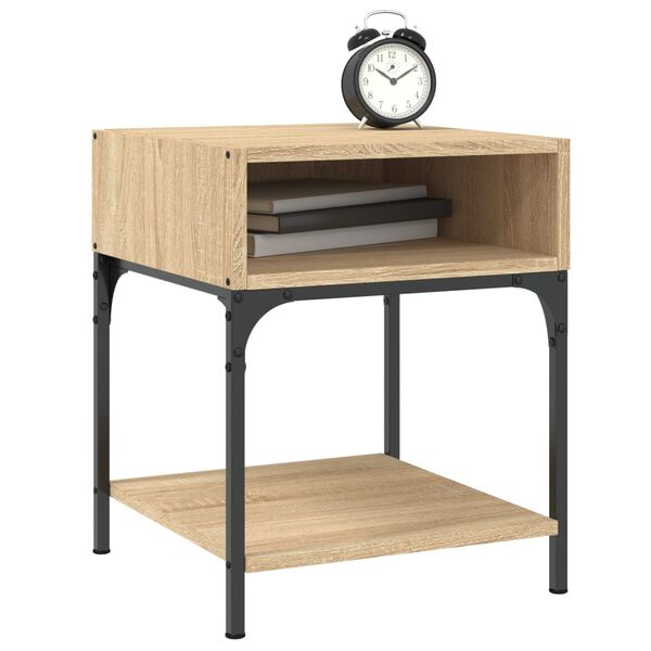 vidaXL Table de chevet ch&ecirc;ne sonoma 40x41x50 cm bois d'ing&eacute;nierie