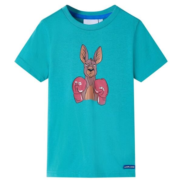 T-shirt pour enfants avec manches courtes menthe fonc&eacute; 92