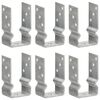 vidaXL Piquets de cl&ocirc;ture 6 pcs Argent&eacute; 8x6x15 cm Acier galvanis&eacute;