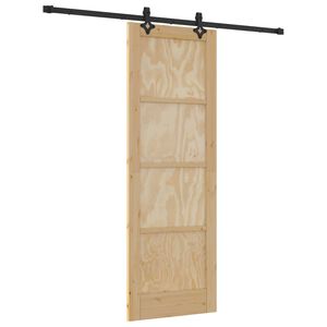 vidaXL Porte coulissante Naturel et noir 73,5 x 211 cm