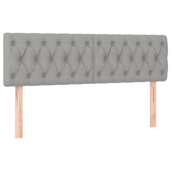 vidaXL T&ecirc;tes de lit Gris clair 160x7x78/88 cm Tissu