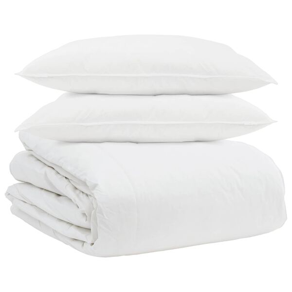 vidaXL Ensemble de Duvet avec oreiller 3 pcs Blanc Plume de canard
