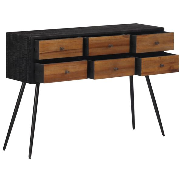 vidaXL Table console avec tiroirs 116x30x76 cm teck massif récupéré