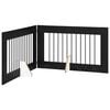 vidaXL Porte de chien pliable avec supports 2 pc Ch&ecirc;ne noir 200,5 cm