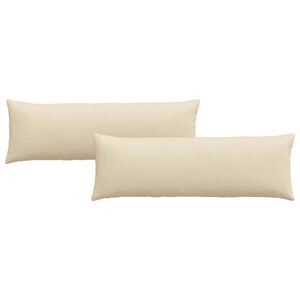 vidaXL Coussins de canap&eacute; 2 pcs Cr&egrave;me 120 x 40 cm tissu