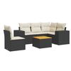 vidaXL Salon de jardin 6 pcs avec coussins noir r&eacute;sine tress&eacute;e