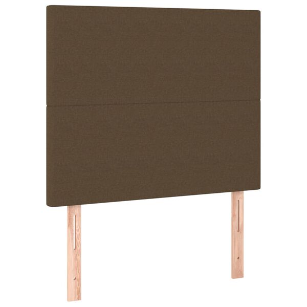 vidaXL T&ecirc;te de lit &agrave; LED Marron fonc&eacute; 90x5x118/128 cm Tissu