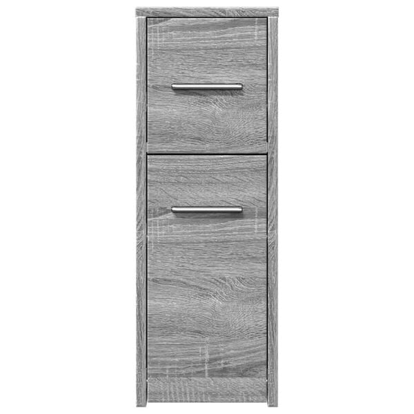 vidaXL Armoire de salle de bain étroite avec roulettes sonoma gris