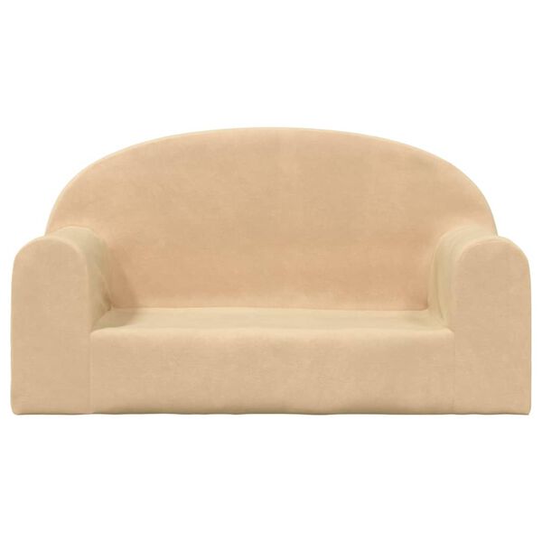 vidaXL Canap&eacute; pour enfants &agrave; 2 places Cr&egrave;me Peluche douce