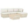vidaXL Salon de jardin palette 5 pcs avec coussins bois d'&eacute;pic&eacute;a