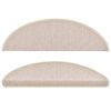 vidaXL Tapis d'escalier 15 pi&egrave;ces 56 x 17 x 3 cm Taupe Demi-rond