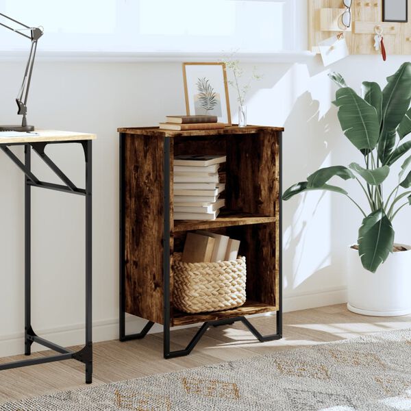 vidaXL Bibliothèque chêne fumé 50x31x74,5 cm bois d'ingénierie