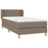 vidaXL Sommier &agrave; lattes de lit avec matelas Taupe 90x200 cm Tissu