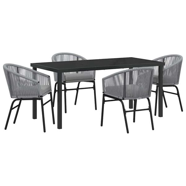 vidaXL Ensemble de salle &agrave; manger pour jardin 5 pcs Anthracite