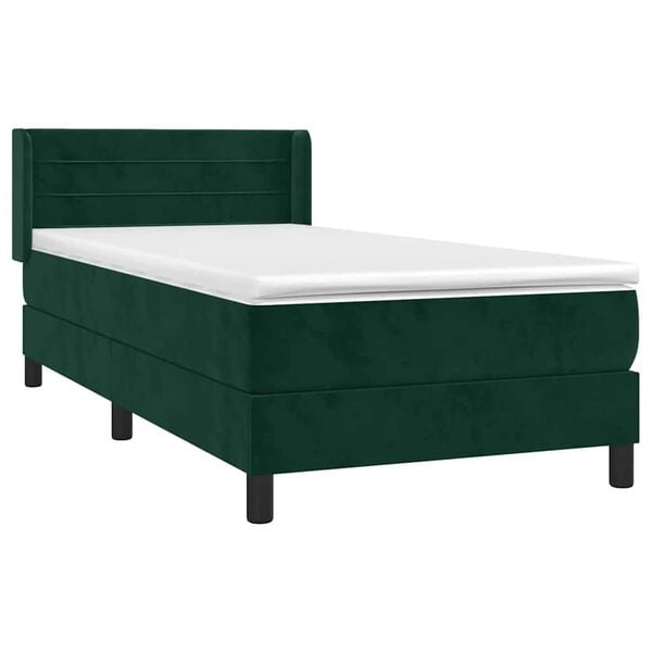 vidaXL Sommier &agrave; lattes de lit avec matelas Vert fonc&eacute; 100x200 cm