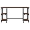 vidaXL Bureau chêne marron 140x50x75 cm métal et bois d'ingénierie