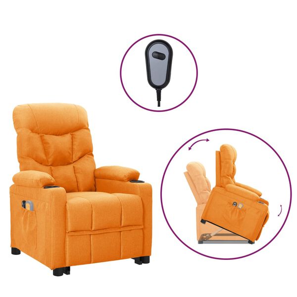 vidaXL Fauteuil de massage Jaune Tissu