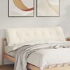 vidaXL Coussin de Dos Cr&egrave;me 180 x 50 cm Tissu en velours c&ocirc;tel&eacute;