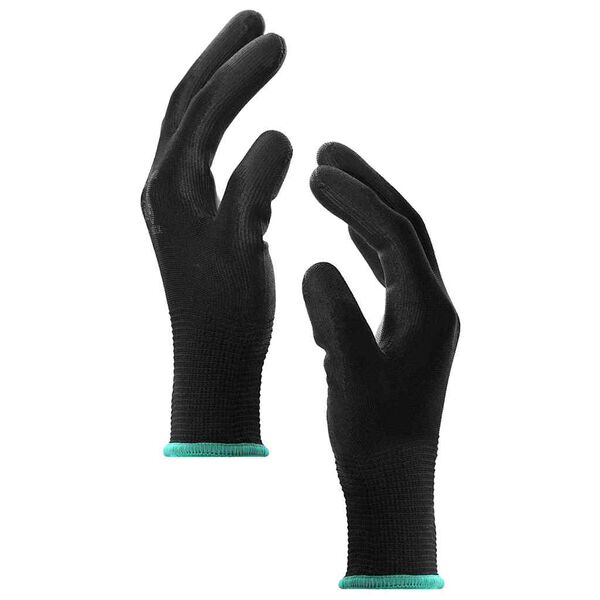 vidaXL Gants de Travail 12 pcs Noir 11 / XXL Polyester