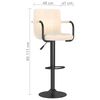 vidaXL Tabouret de bar Crème Tissu