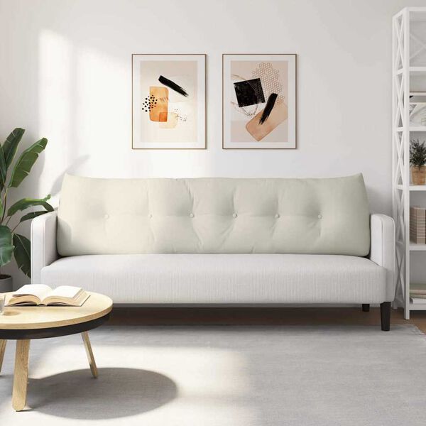 vidaXL Coussin de Dos Cr&egrave;me 180 x 24 x 50 cm Velours