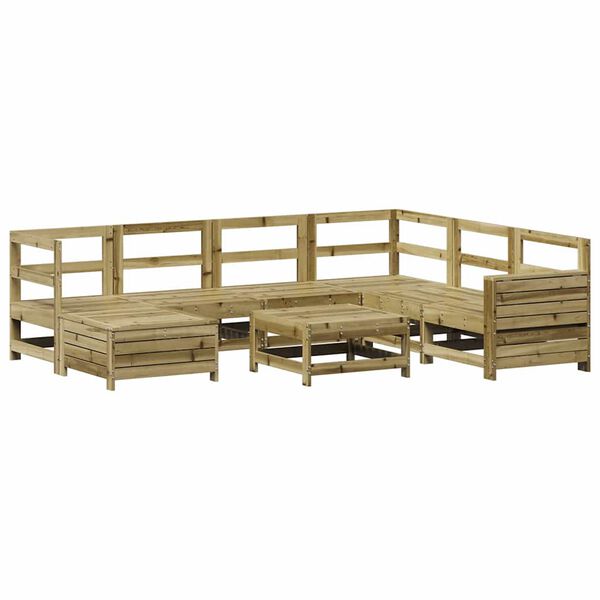 vidaXL Salon de jardin 8 pcs bois de pin impr&eacute;gn&eacute;