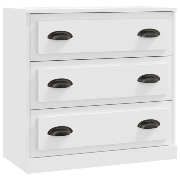 vidaXL Buffets 2 pcs blanc bois d'ing&eacute;nierie