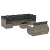 vidaXL Salon de jardin avec coussins 10 pcs gris r&eacute;sine tress&eacute;e