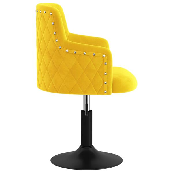 vidaXL Chaise pivotante de salle &agrave; manger Jaune moutarde Velours