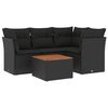 vidaXL Salon de jardin 5 pcs avec coussins noir r&eacute;sine tress&eacute;e