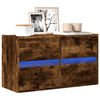 vidaXL Meuble TV mural avec lumières LED chêne fumé 80x31x45 cm
