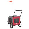 vidaXL Remorque de v&eacute;lo pour animaux de compagnie rouge et gris