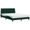 vidaXL Lit avec matelas Hanko vert fonc&eacute; 140x190 cm velours