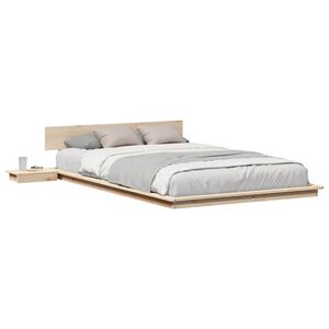 vidaXL Cadre de lit Marron 140 x 190 cm bois