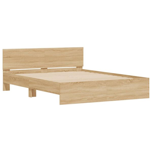 vidaXL Cadre de lit sans matelas chêne sonoma 140x190 cm