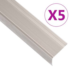vidaXL Nez de marche forme en L 5 pcs aluminium 90 cm champagne